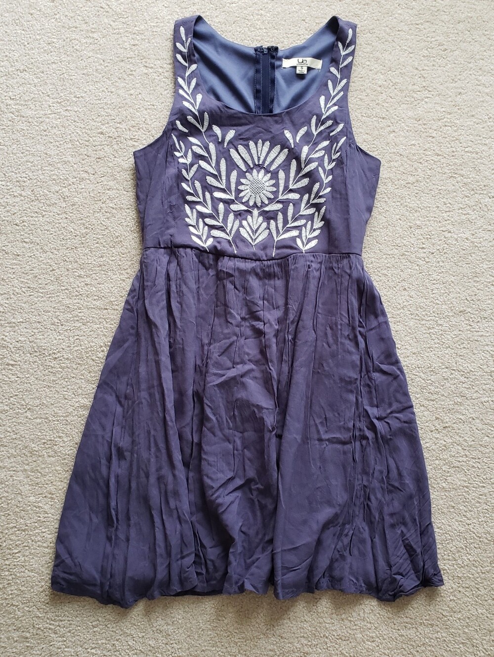 Ya Los Angeled Purple Sleeveless Embroidered Sundress